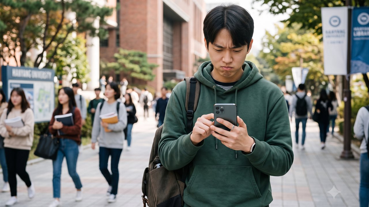 휴대폰 답장을 기다리며 화면을 확인하는 사람